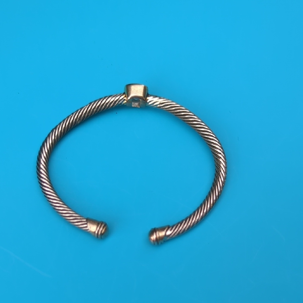 Vintage Silver and Gold-Tone Twisted Bracelet - Picture 3 of 4